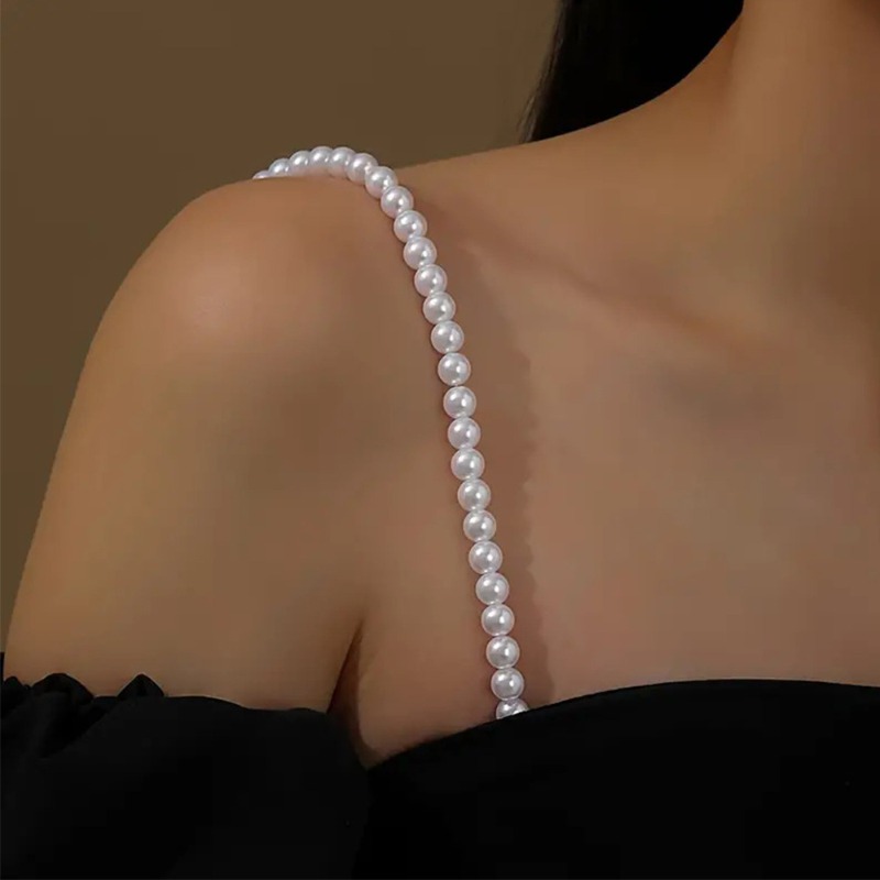 أشرطة كتف مرنة مزينة باللؤلؤ ا - مراجعة Wedding Dress Supply وسعره