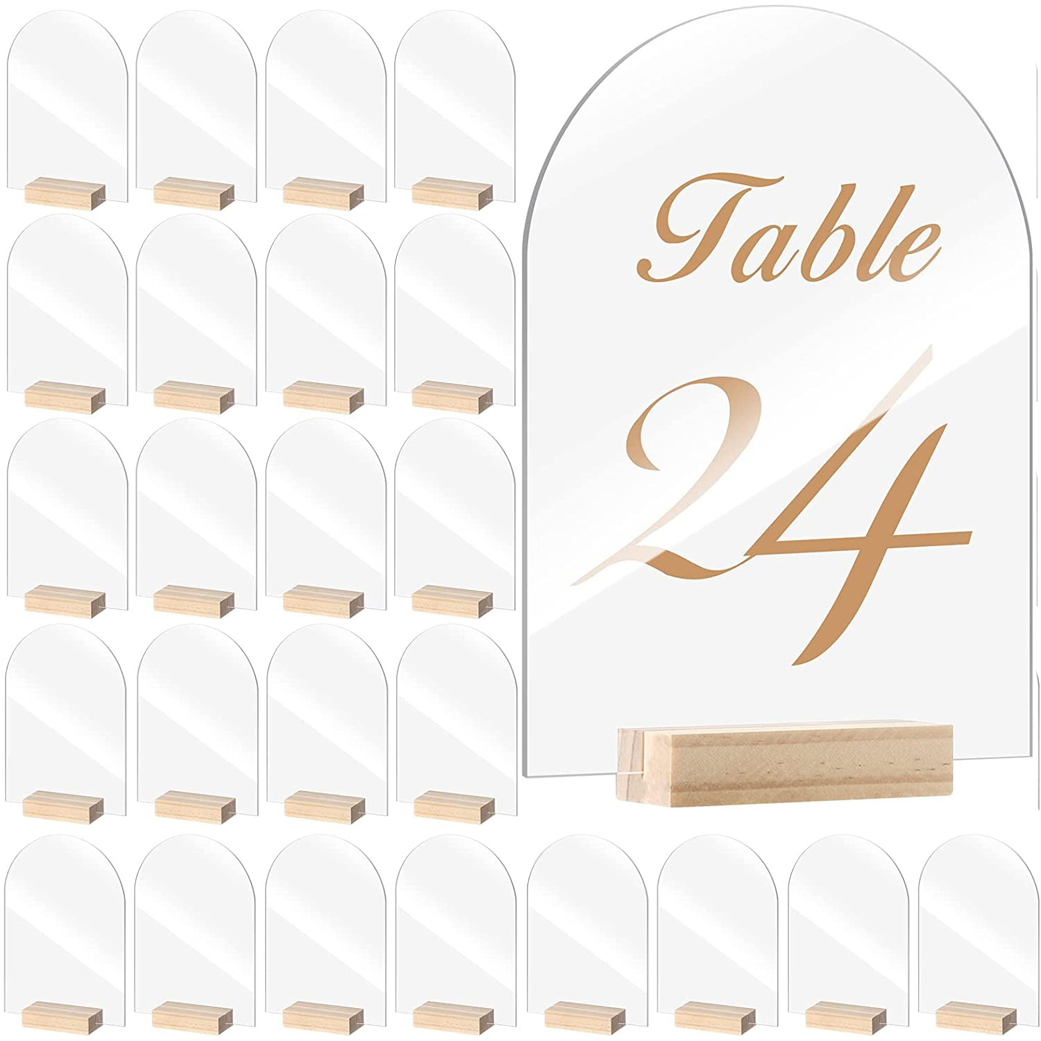 10/20/30/50 قطعة قوس الاكريليك - مراجعة Table Number Gold وسعره