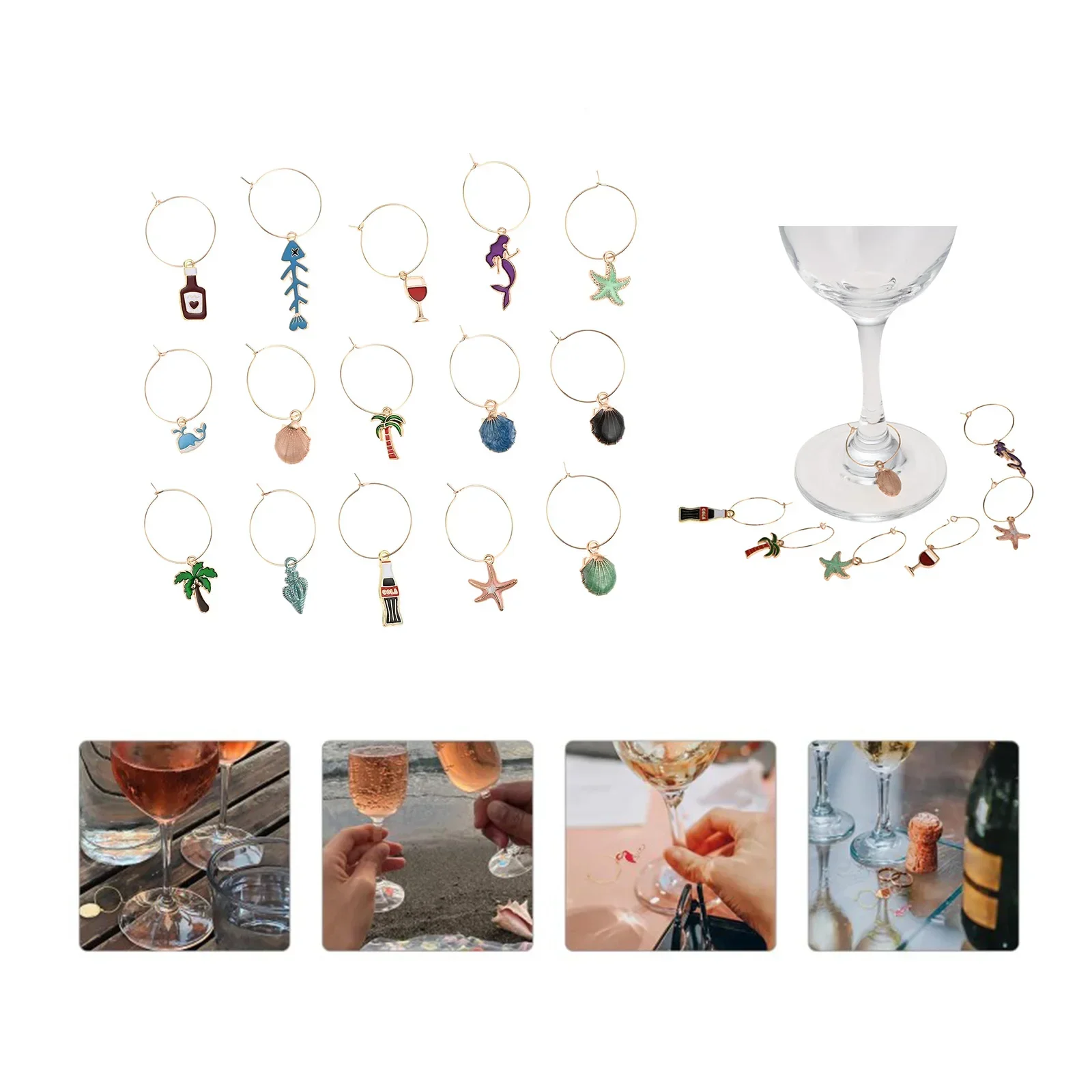 15 قطعة علامة كأس للنبيذ مع قل - مراجعة Wedding Fountain وسعره